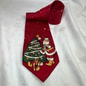 Noel Holiday Collection Red Santa Claus Necktie